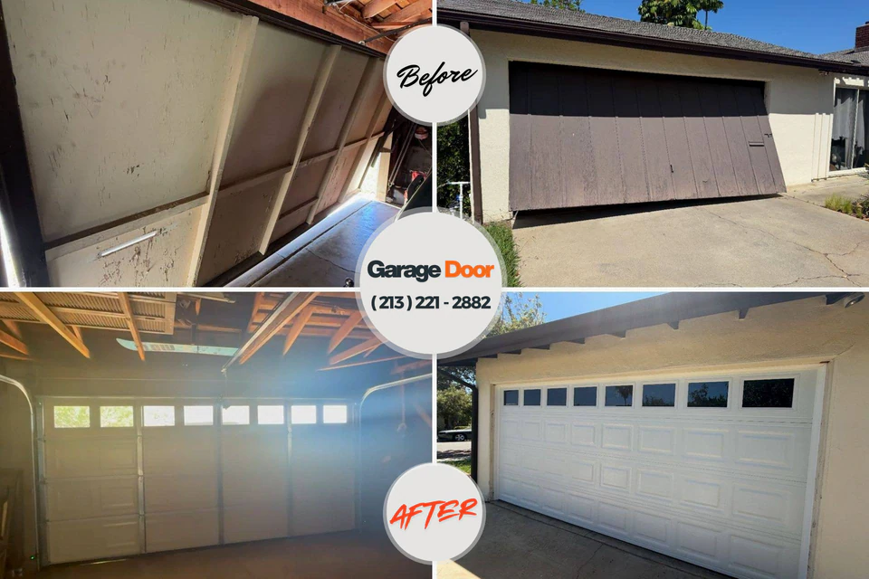 Before and after: garage door repair Glendale, MS